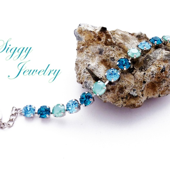 Swarovski® Crystal Bracelet, 8mm Aqua, Teal, Mint - Picture 6 of 9